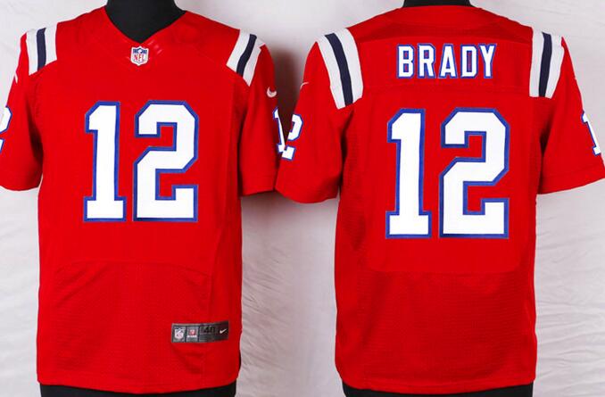 Nike New England Patriots 12 Tom Brady red Elite Jersey