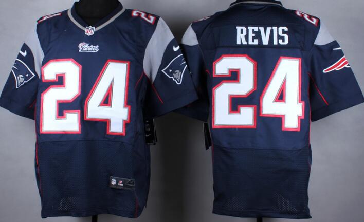 Nike New England Patriots 24 Darrelle Revis Elite Blue NFL Jerseys