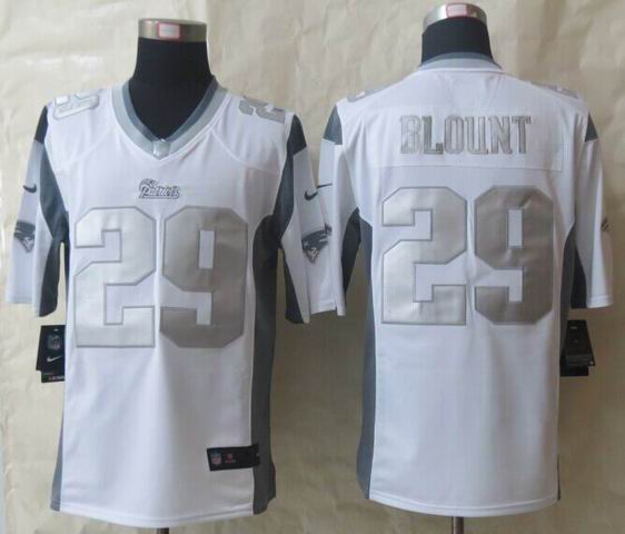 Nike New England Patriots 29 LeGarrette Blount Platinum White Limited Jerseys