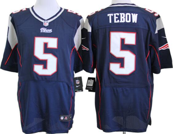 Nike New England Patriots 5 Tim Tebow Elite blue Jersey