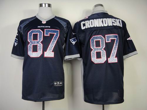 Nike New England Patriots 87 Gronkowski drift fashion Blue Elite Jersey