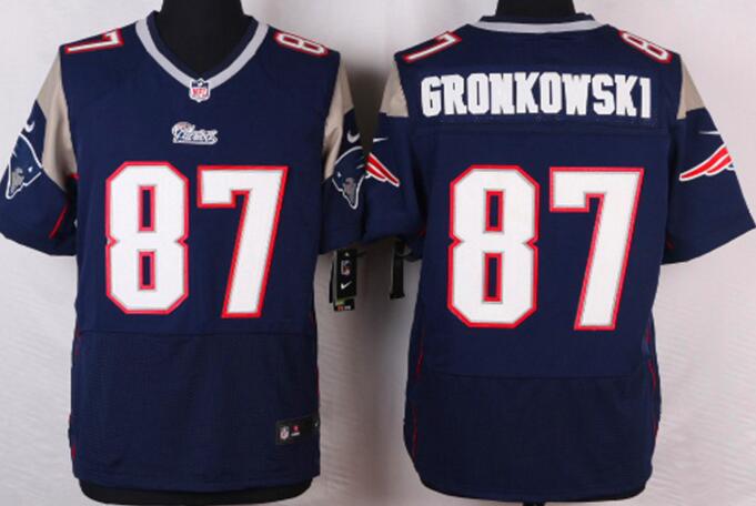 Nike New England Patriots 87 Rob Gronkowski Blue Elite Jersey