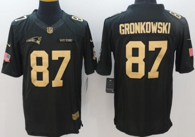 Nike New England Patriots 87 Rob Gronkowski blue gold limited nfl football jersey