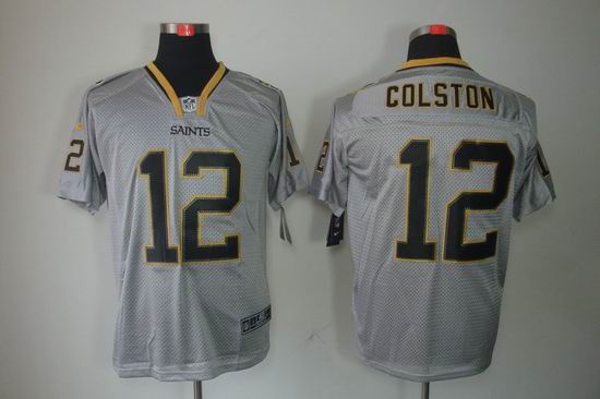 Nike New Orleans Saints 12 Marques Colston Elite Grey NFL Lights Out Jerseys cheap