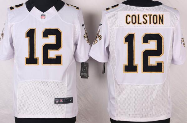 Nike New Orleans Saints 12 Marques Colston men Elite White nfl football Jerseys