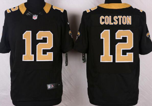 Nike New Orleans Saints 12 Marques Colston men Elite black nfl football Jerseys