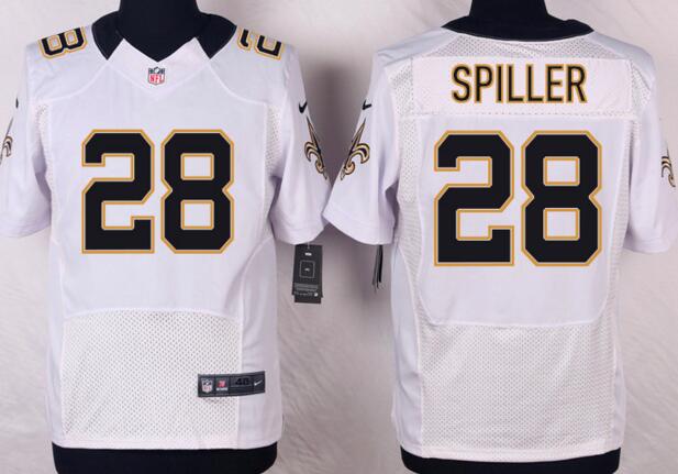 Nike New Orleans Saints 28 CJ Spiller men Elite White NFL football Jerseys