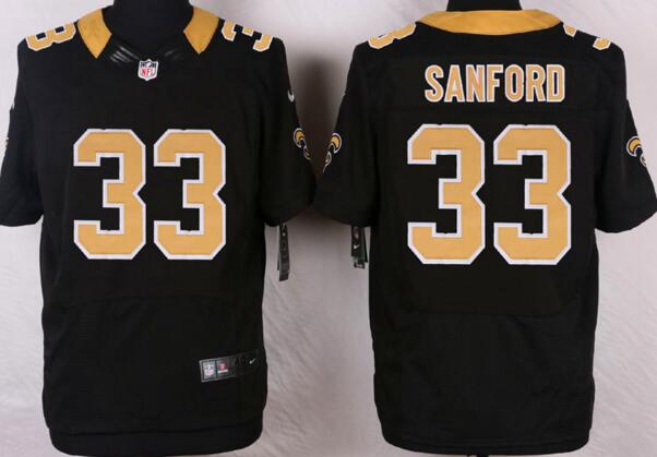 Nike New Orleans Saints 33 SANFORD men Elite black NFL football Jerseys