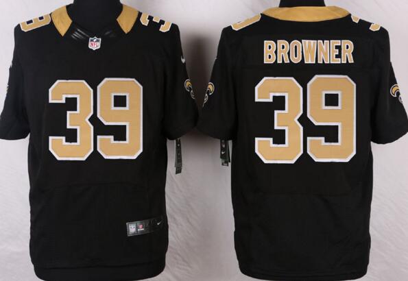 Nike New Orleans Saints 39 BROWNER black men elite nfl football jersey