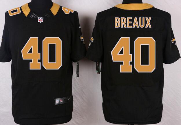 Nike New Orleans Saints 40 Delvin Breaux Elite men black NFL football Jerseys