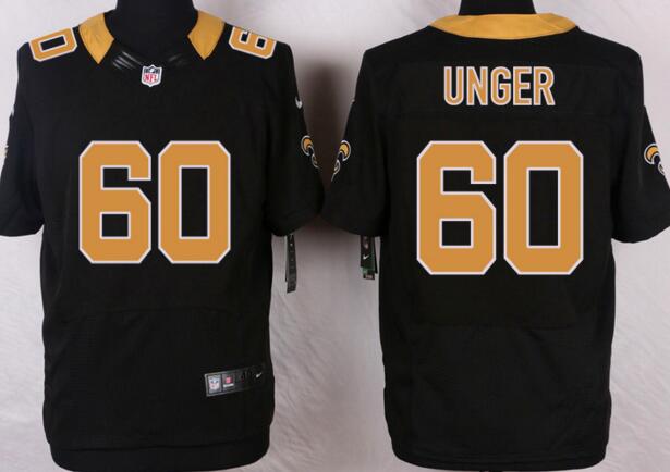 Nike New Orleans Saints 60 Max Unger black Elite men NFL football Jerseys