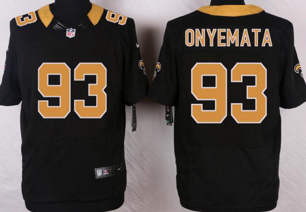 Nike New Orleans Saints 93 avid Onyemata black men elite nfl football jersey