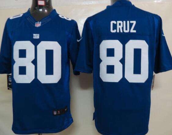 Nike New York Giants 80 Cruz Blue Limited Jersey