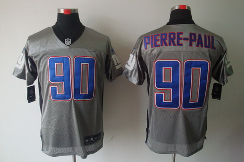 Nike New York Giants 90 Jason Pierre-Paul Elite NFL Grey Shadow Jerseys