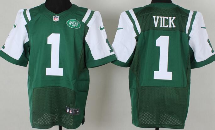 Nike New York Jets 1 Michael Vick  Elite Green NFL Jerseys