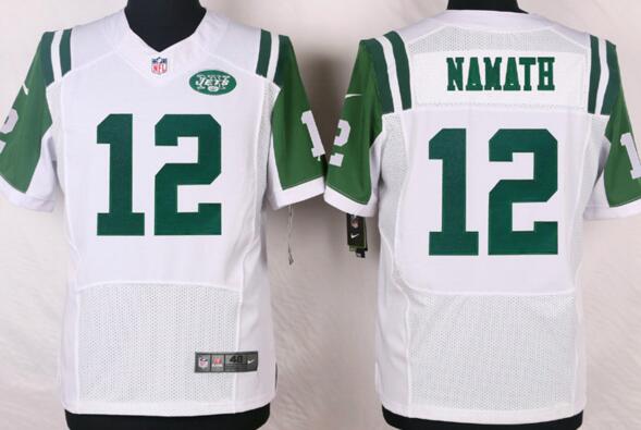 Nike New York Jets 12 NAMATH white Elite nfl football men Jerseys