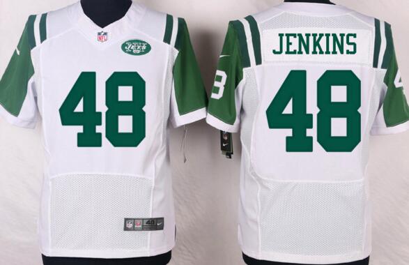 Nike New York Jets 48 Jordan Jenkins Elite men white NFL football Jerseys