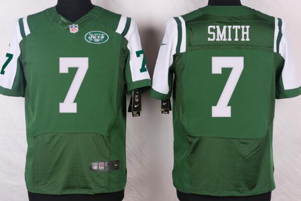 Nike New York Jets 7 Geno Smith men Elite green NFL football Jerseys