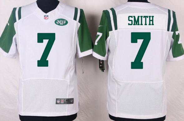 Nike New York Jets 7 Geno Smith men Elite white NFL football Jerseys