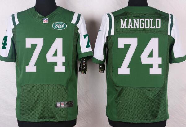 Nike New York Jets 74 Nick Mangold men Green NFL football Elite Jerseys