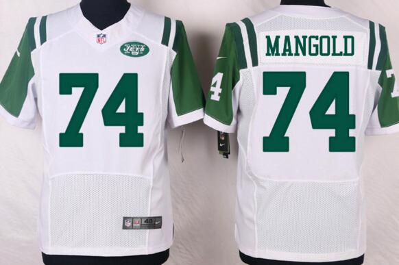 Nike New York Jets 74 Nick Mangold men white NFL football Elite Jerseys