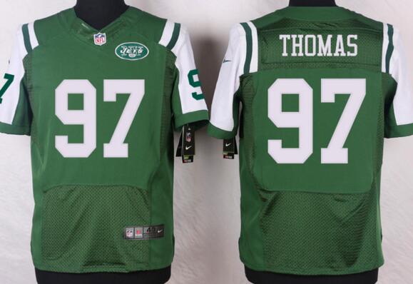 Nike New York Jets 97 Lawrence Thomas Elite men green NFL football Jerseys