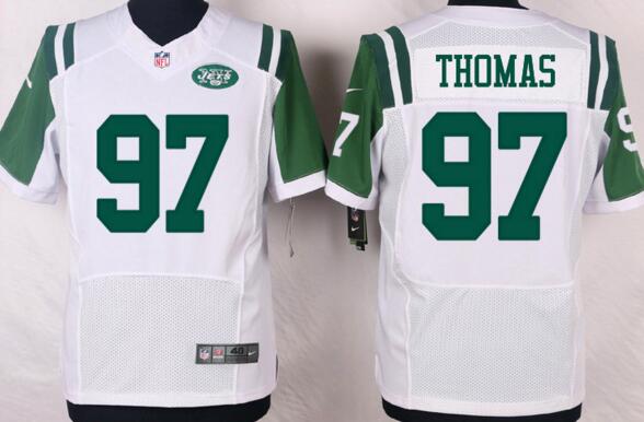 Nike New York Jets 97 Lawrence Thomas Elite men white NFL football Jerseys