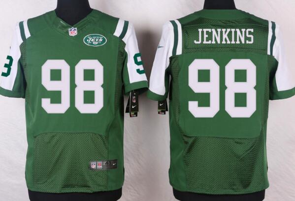 Nike New York Jets 98 Jarvis Jenkins Elite men green NFL football Jerseys