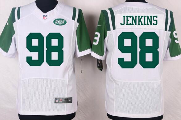 Nike New York Jets 98 Jarvis Jenkins Elite men white NFL football Jerseys