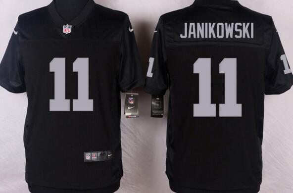 Nike Oakland Raiders 11 Sebastian Janikowski Black men elite nfl football Jersey