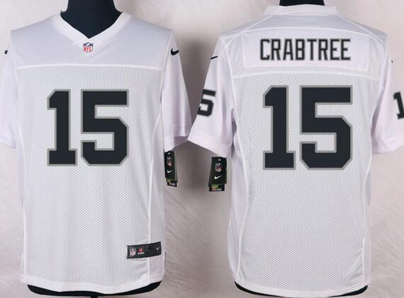 Nike Oakland Raiders 15 Michael Crabtree men white Elite NFL football Jersey