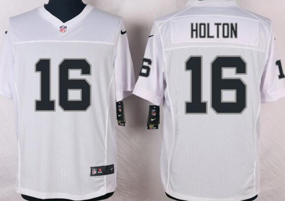 Nike Oakland Raiders 16 Johnny Holton men white Elite NFL football Jersey