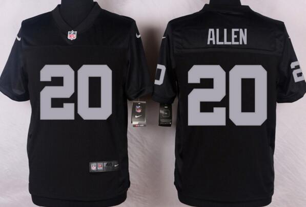 Nike Oakland Raiders 20 Nate Allen men black Elite NFL football Jersey