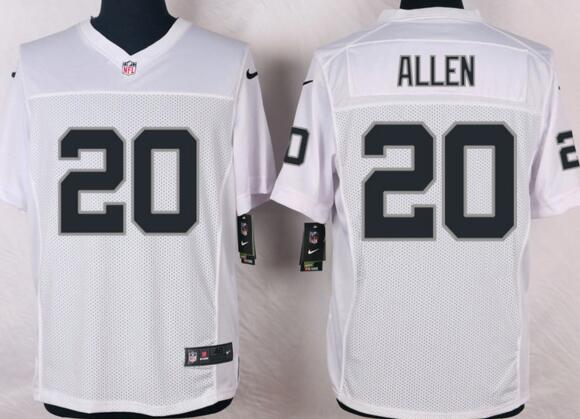 Nike Oakland Raiders 20 Nate Allen men white Elite NFL football Jersey