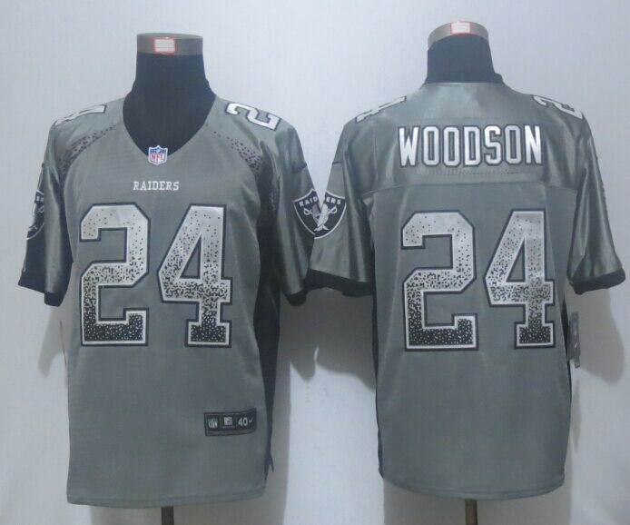 Nike Oakland Raiders 24 Woodson Drift Fashion Grey Elite Jerseys