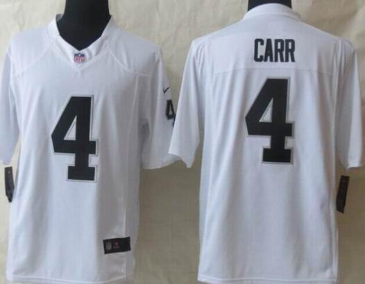 Nike Oakland Raiders 4 Carr White Limited Jerseys