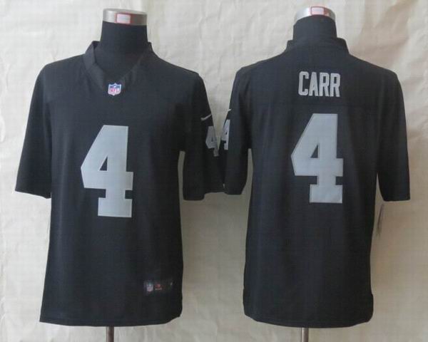 Nike Oakland Raiders 4 Derek Carr Black Limited Jerseys