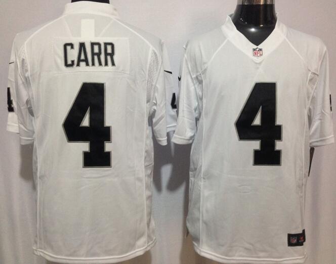 Nike Oakland Raiders 4 Derek Carr white game Jerseys