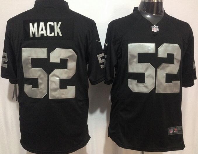 Nike Oakland Raiders 52 Khalil Mack Black game Jerseys