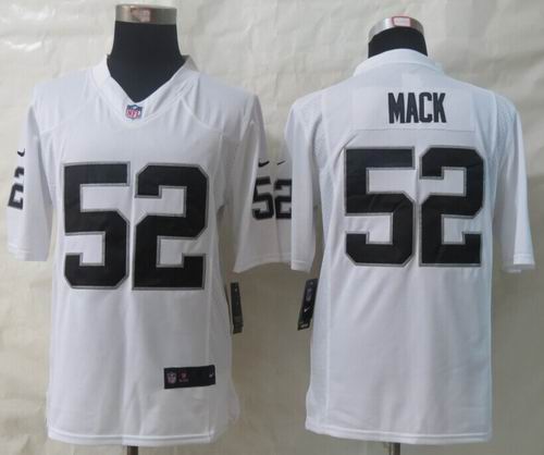 Nike Oakland Raiders 52 Khalil Mack White Limited Jerseys