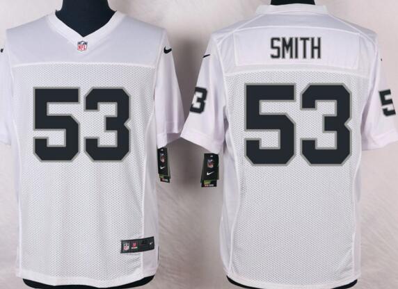 Nike Oakland Raiders 53 Malcolm Smith white Elite men NFL football Jersey