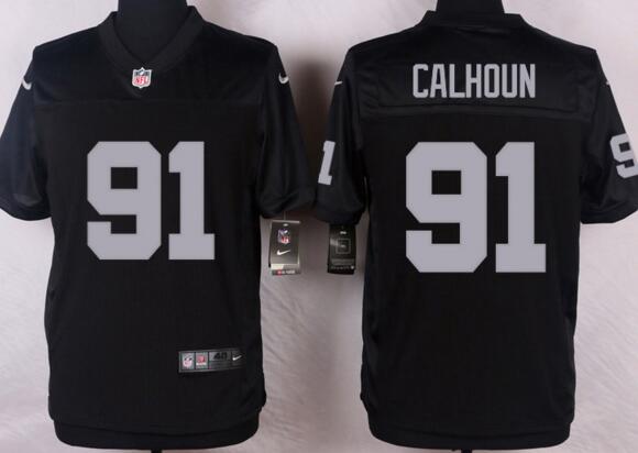 Nike Oakland Raiders 91 Shilique Calhoun men Black elite nfl football jerseys