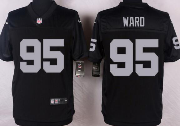 Nike Oakland Raiders 95 Jihad Ward men Elite Black nfl football Jersey