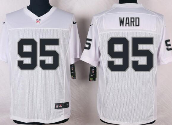 Nike Oakland Raiders 95 Jihad Ward men Elite white nfl football Jerseys