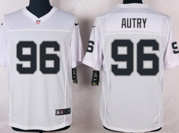 Nike Oakland Raiders 96 Denico Autry men Elite white nfl football Jerseys