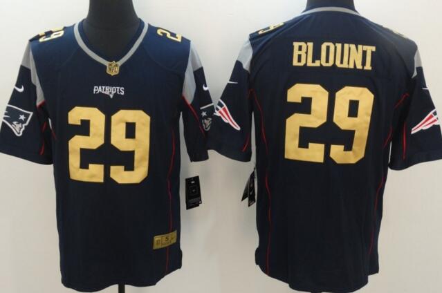 Nike Patriots 29 LeGarrette Blount blue gold game nfl jersey