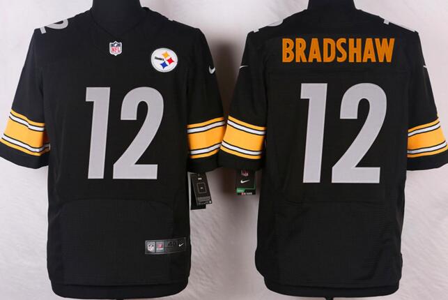 Nike Pittsburgh Steelers 12 Bradshaw black throwback nfl jersey