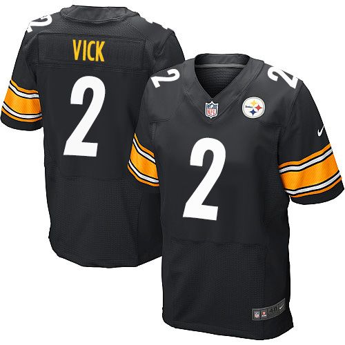 Nike Pittsburgh Steelers 2 Michael Vick Black Stitched NFL Home Elite Jersey