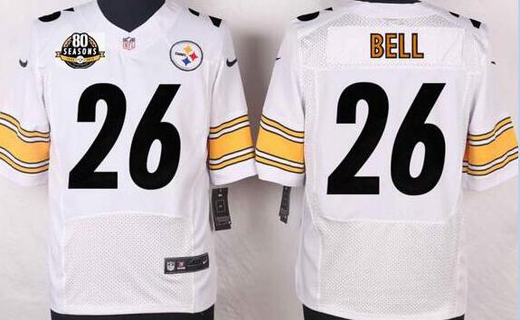 Nike Pittsburgh Steelers 26 Le Veon Bell elite Black NFL Jersey 80th patch