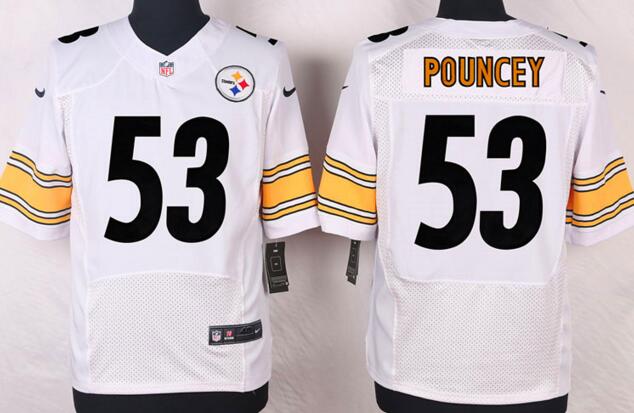 Nike Pittsburgh Steelers 53 Maurkice Pouncey Elite White NFL Jerseys